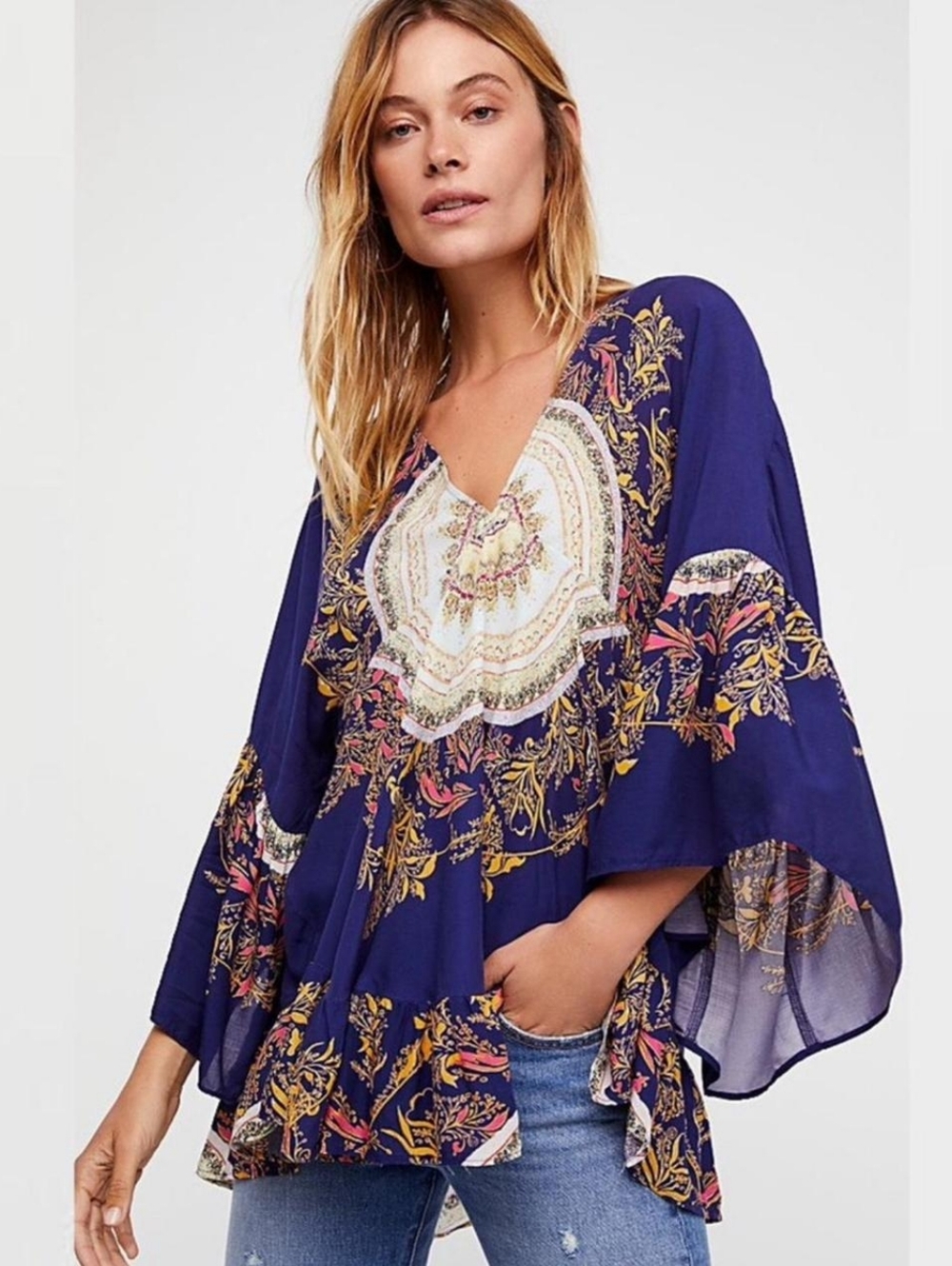Free People Sunset Dreams Ruffle Tunic